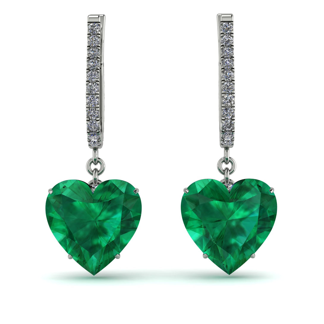 Heart Emerald Earrings - Noelle No. 6