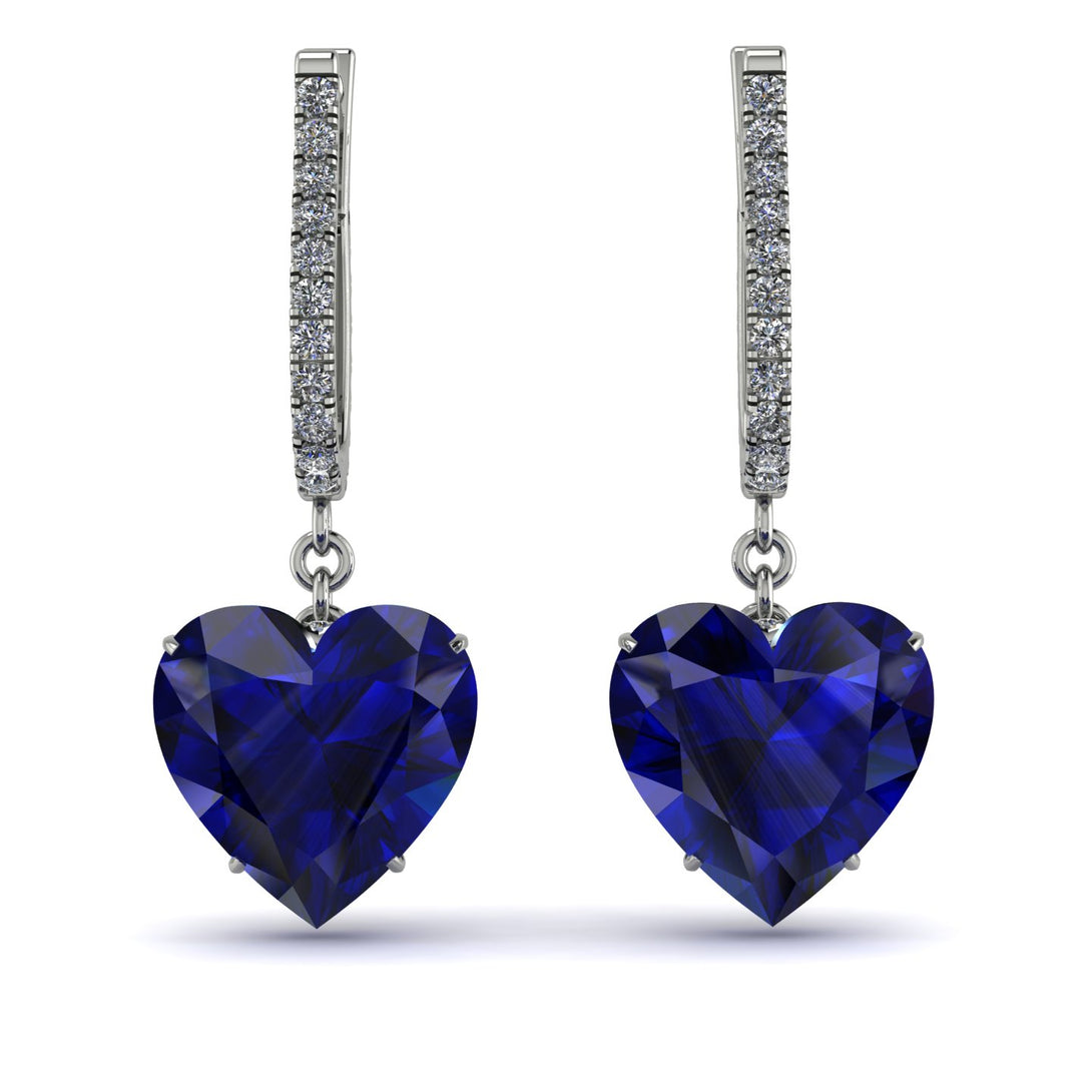 Heart Sapphire Earrings - Noelle No. 15