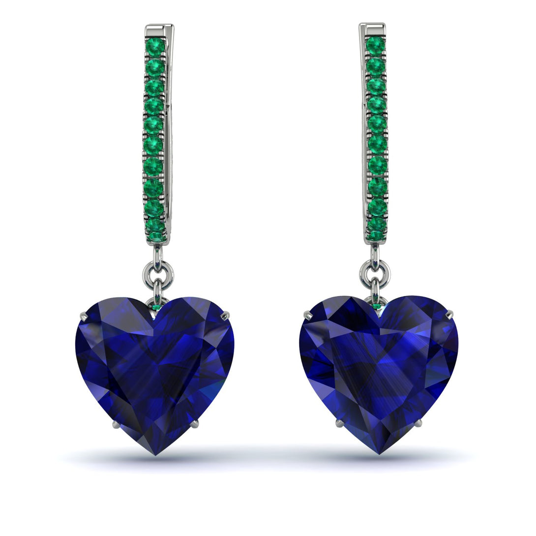 Heart Sapphire Earrings - Noelle No. 30