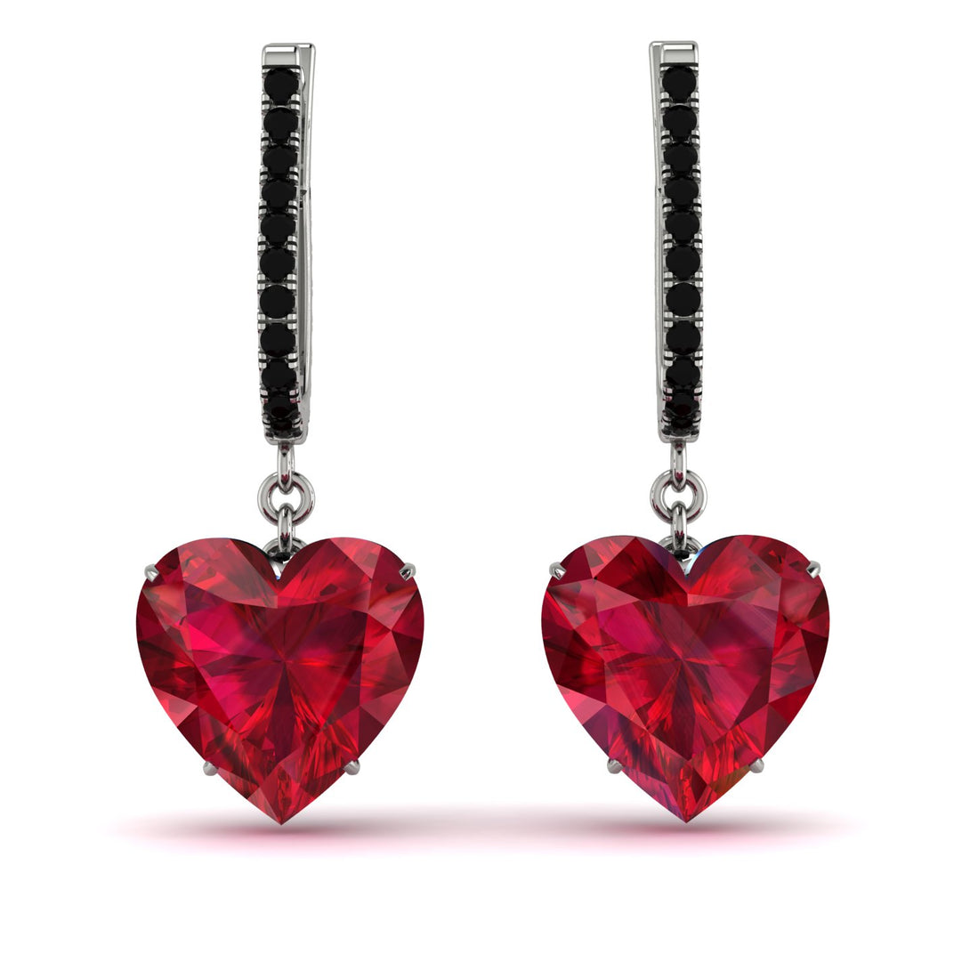 Heart Ruby Earrings - Noelle No. 42