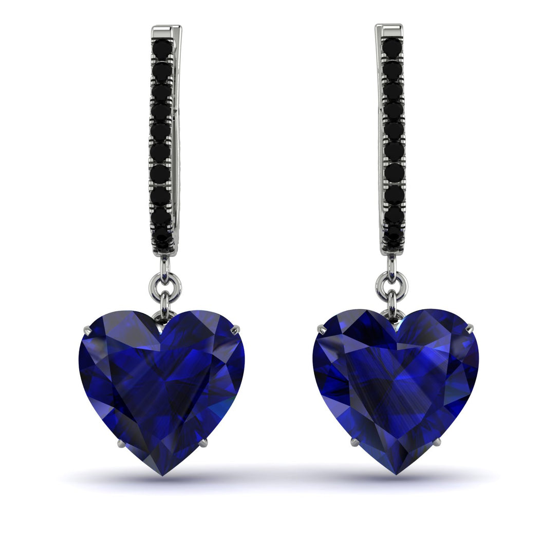 Heart Sapphire Earrings - Noelle No. 45