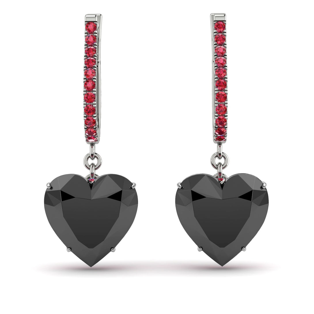 Heart Black Diamond Earrings - Noelle No. 54