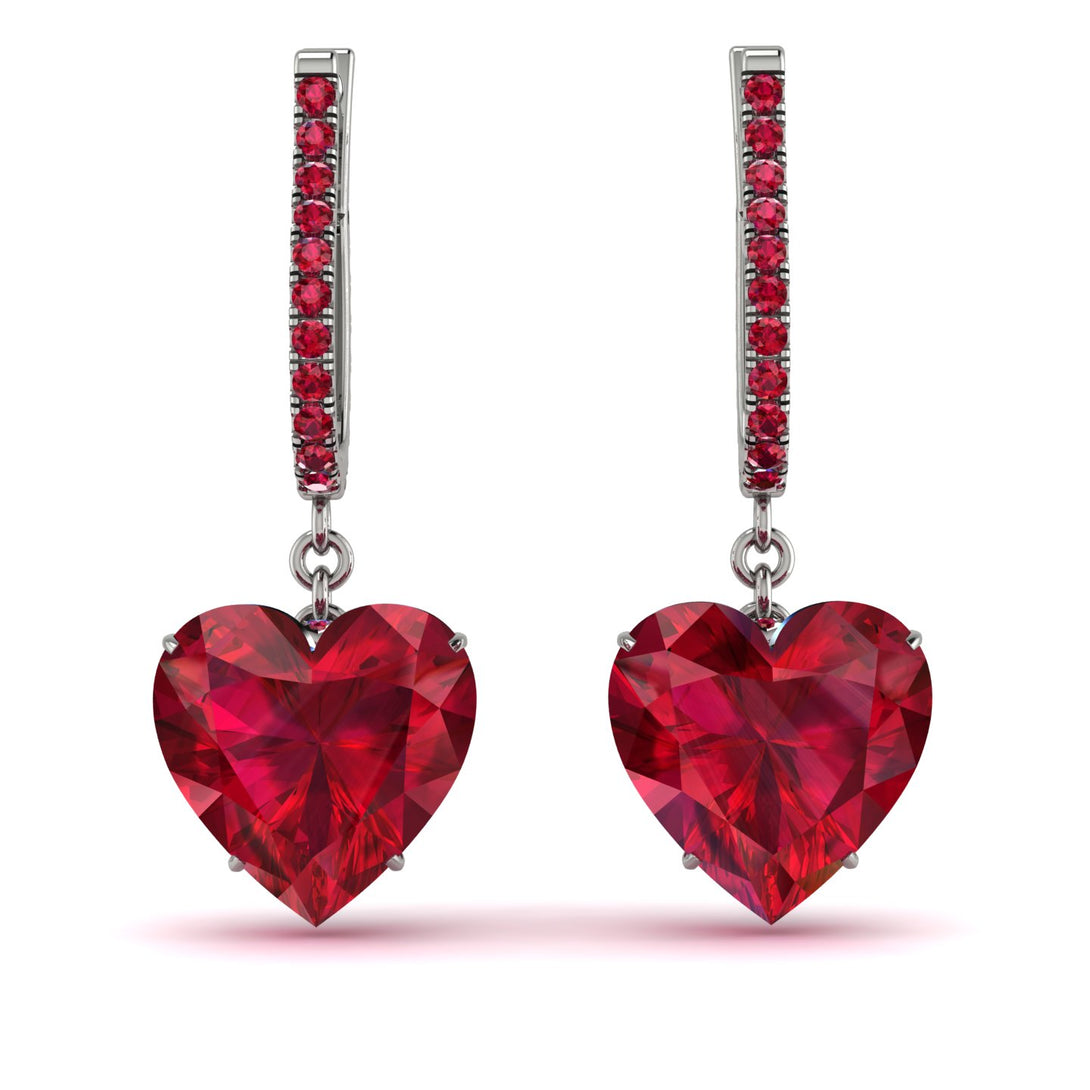 Heart Ruby Earrings - Noelle No. 57