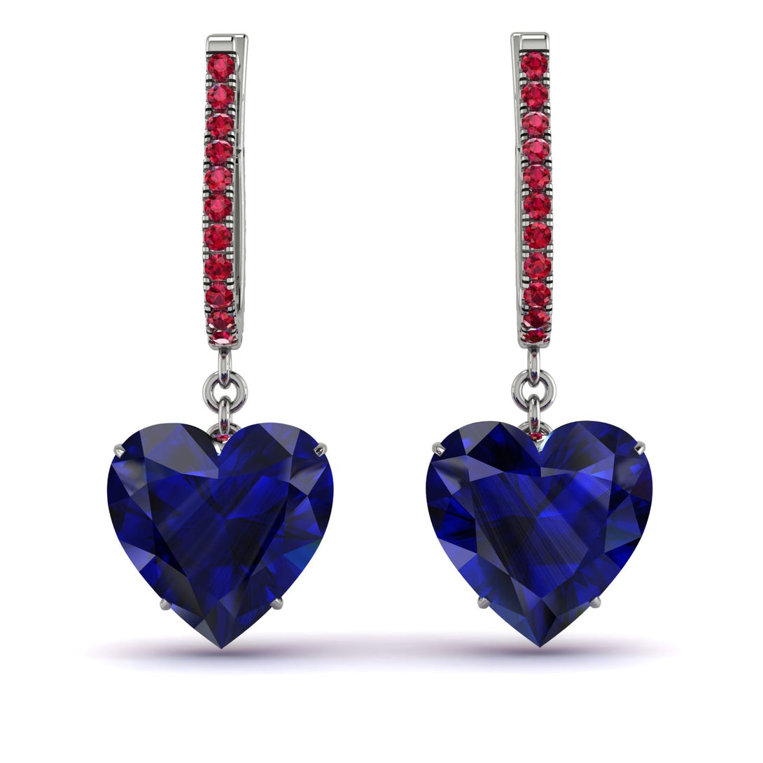 Heart Sapphire Earrings - Noelle No. 60