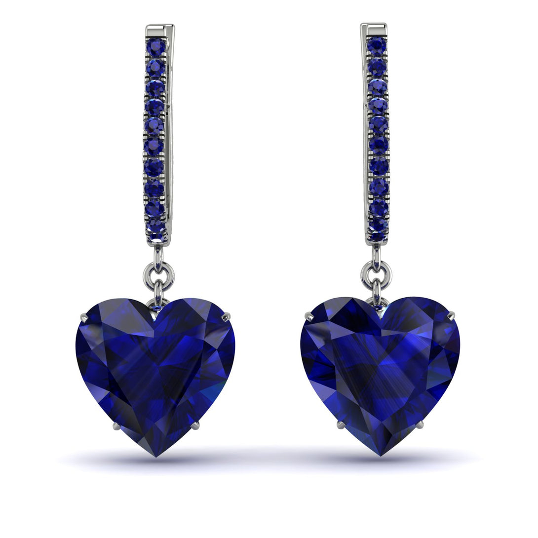 Heart Sapphire Earrings - Noelle No. 75