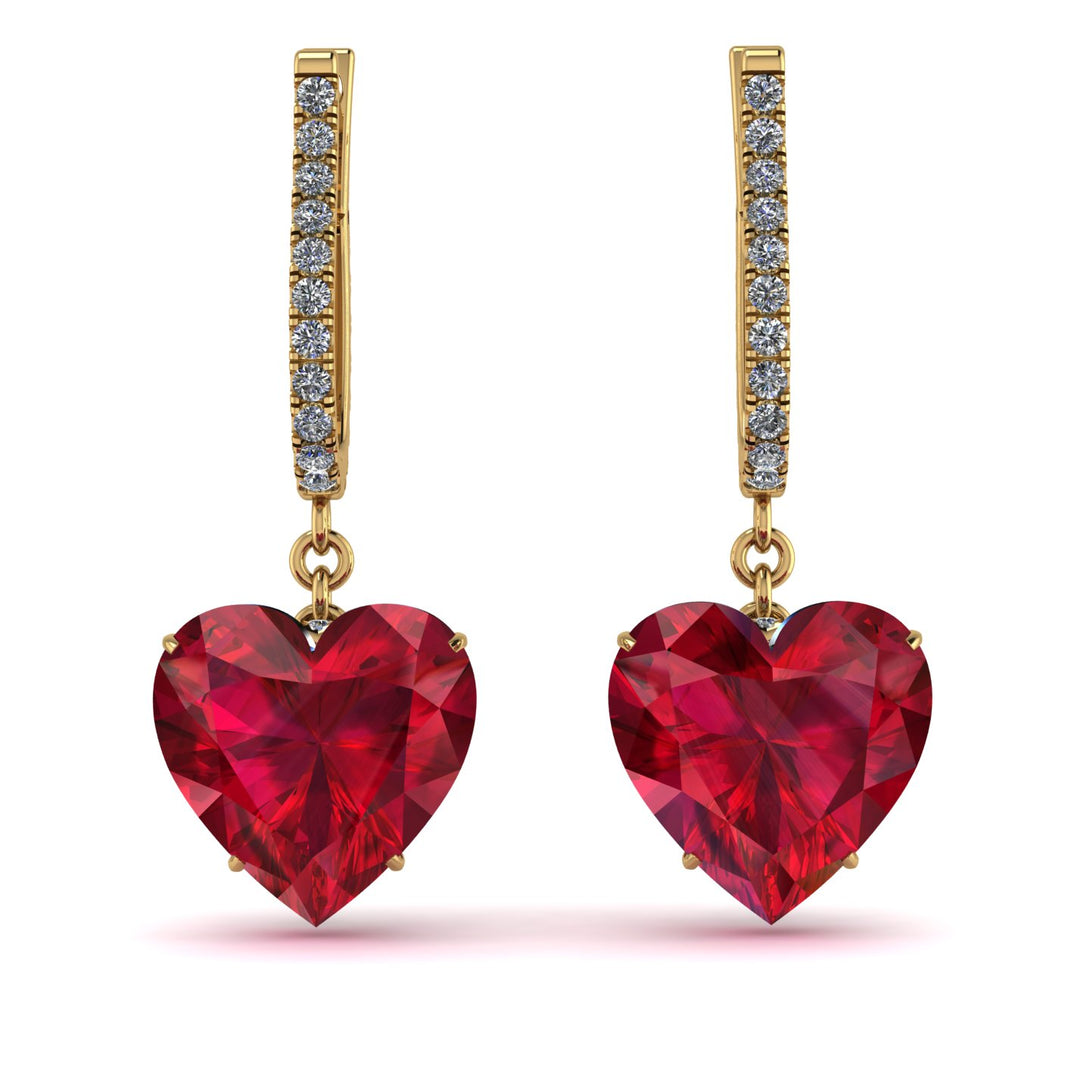 Heart Ruby Earrings - Noelle No. 10