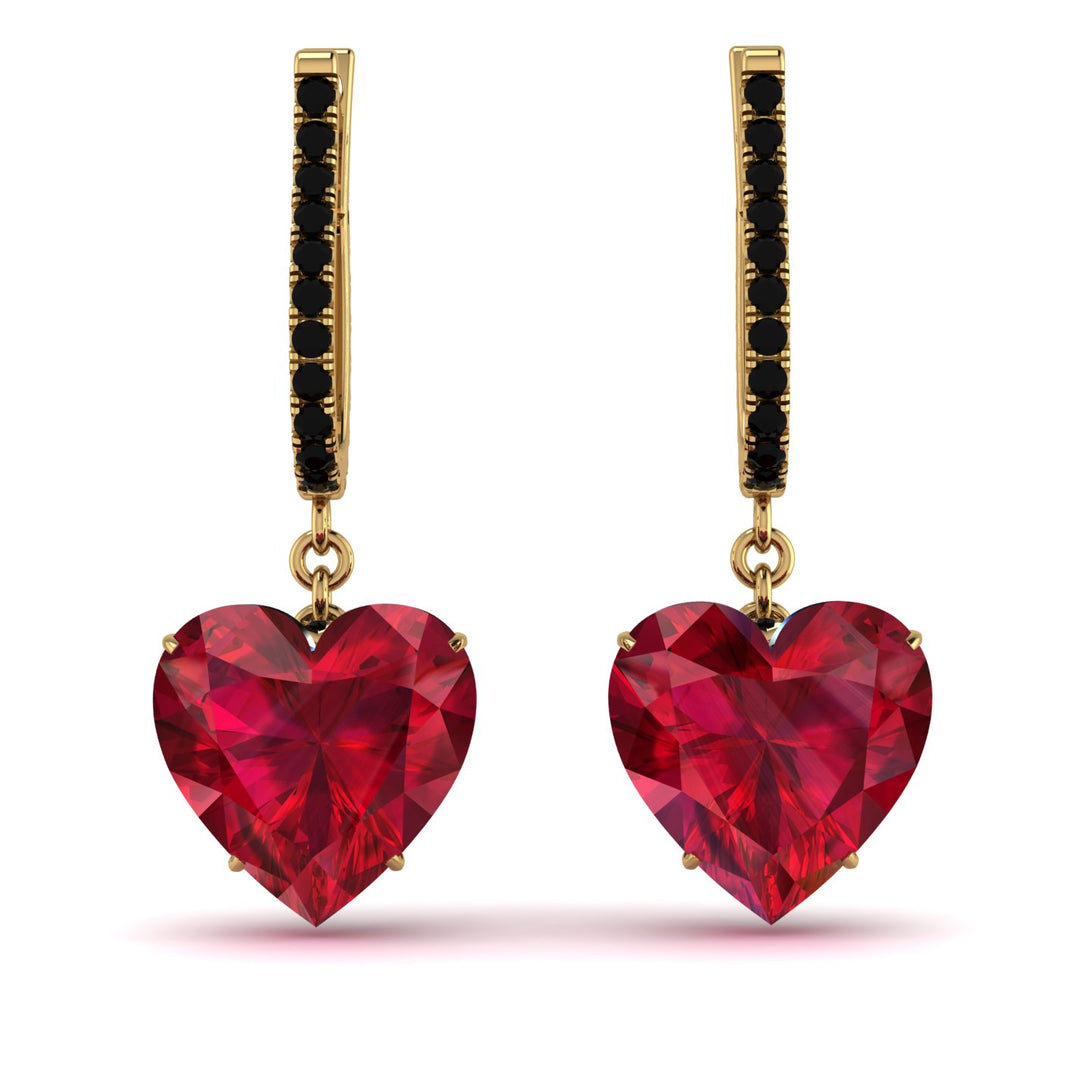 Heart Ruby Earrings - Noelle No. 40