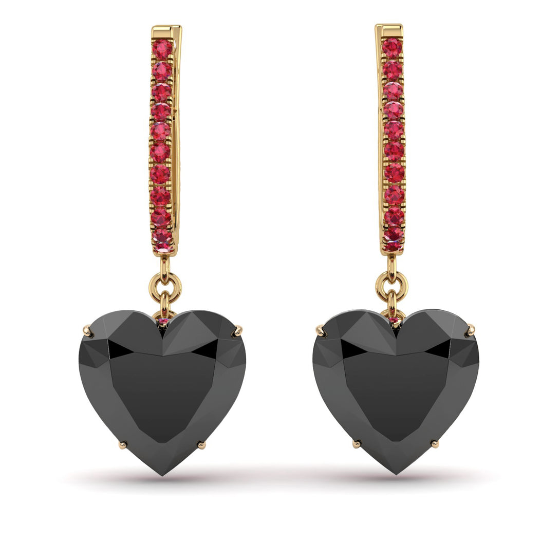 Heart Black Diamond Earrings - Noelle No. 52