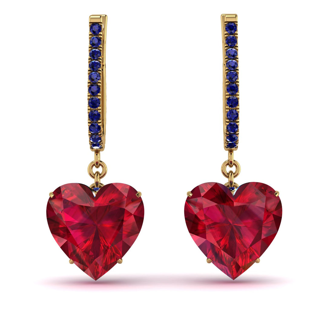 Heart Ruby Earrings - Noelle No. 70