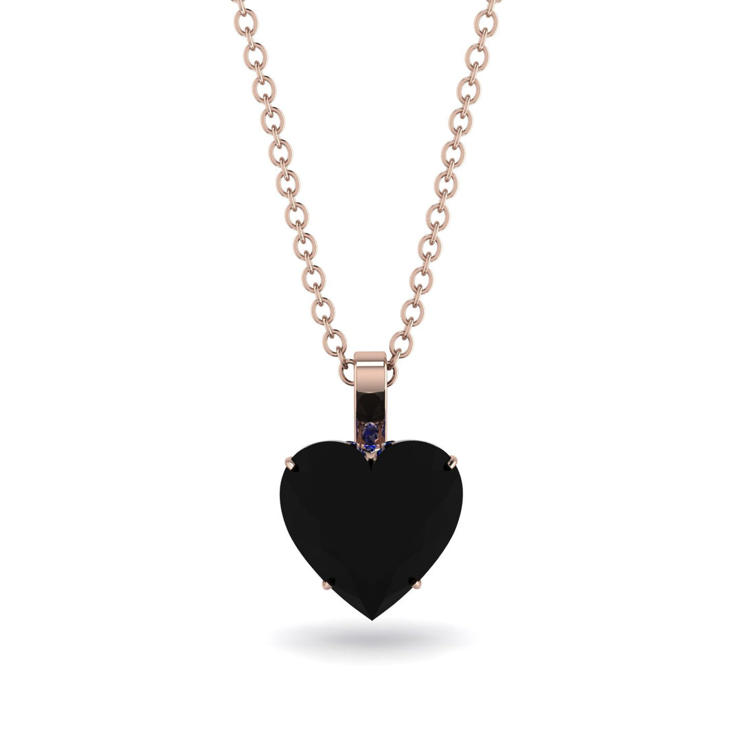 Heart Black Diamond Necklace - Noelle No. 68