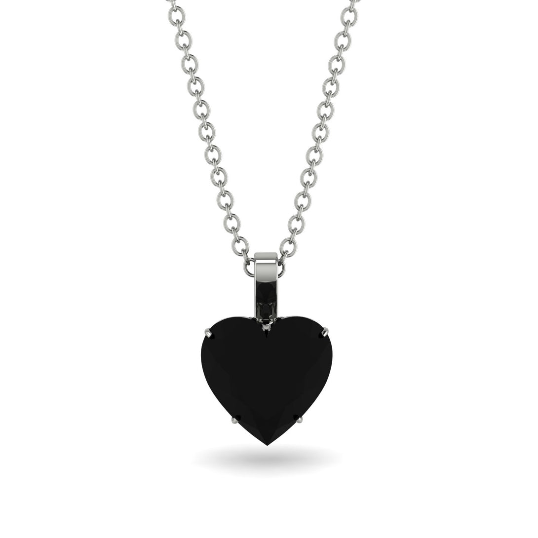 Heart Black Diamond Necklace - Noelle No. 39