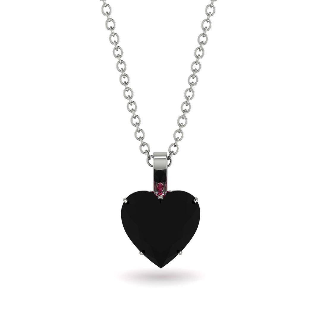 Heart Black Diamond Necklace - Noelle No. 54