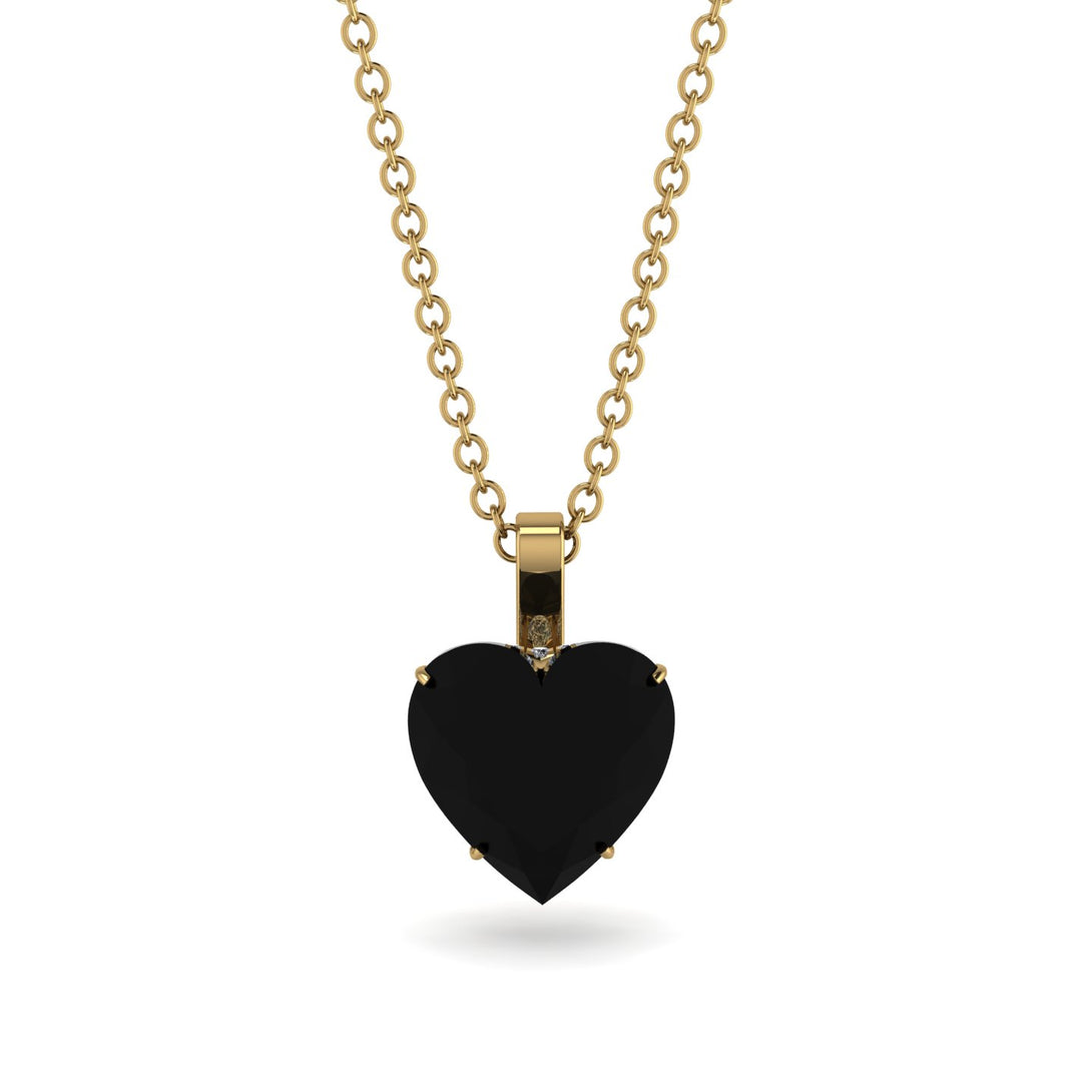 Heart Black Diamond Necklace - Noelle No. 7
