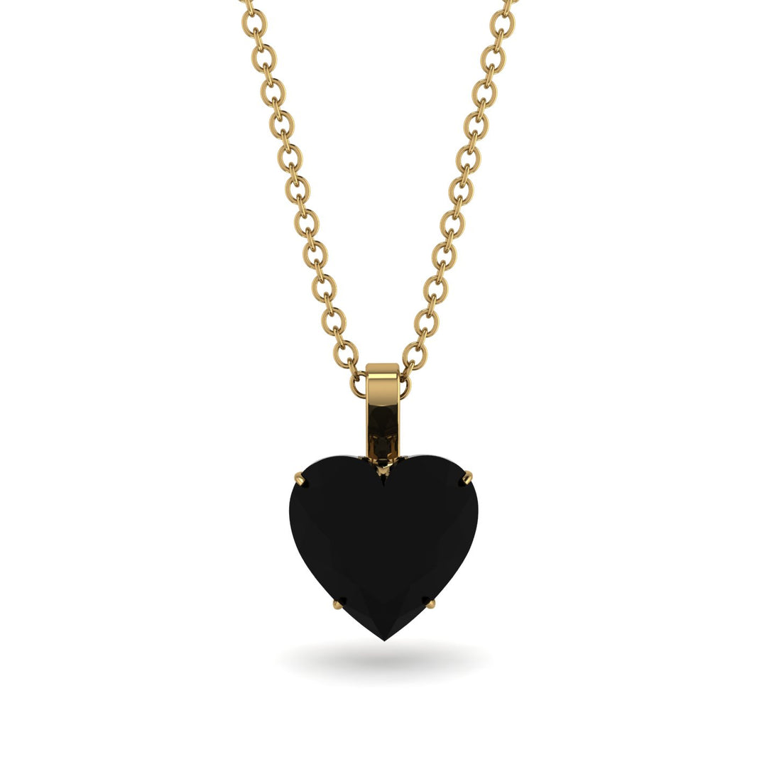 Heart Black Diamond Necklace - Noelle No. 37