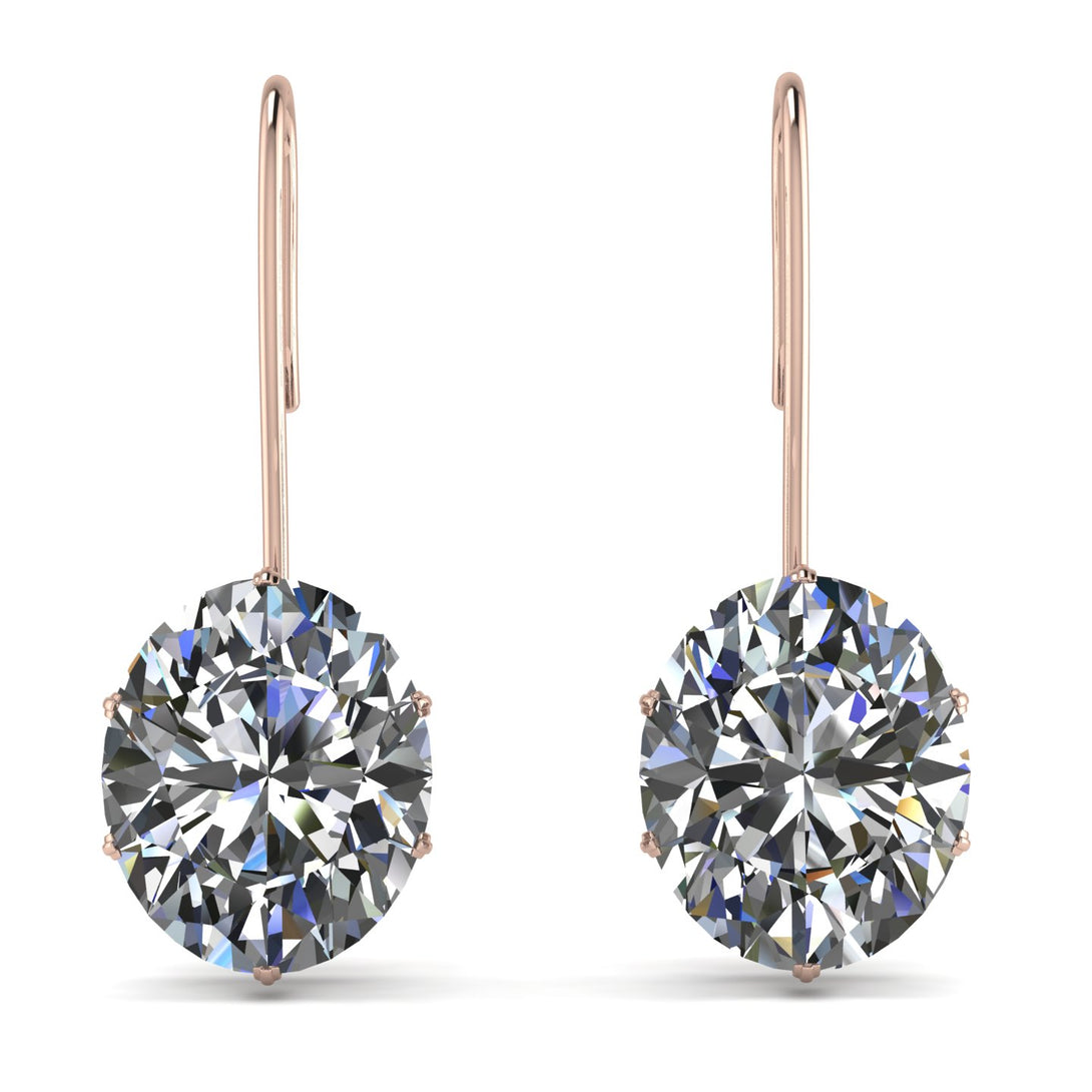 Oval Hidden Halo Diamond Earrings - Gemma No. 17