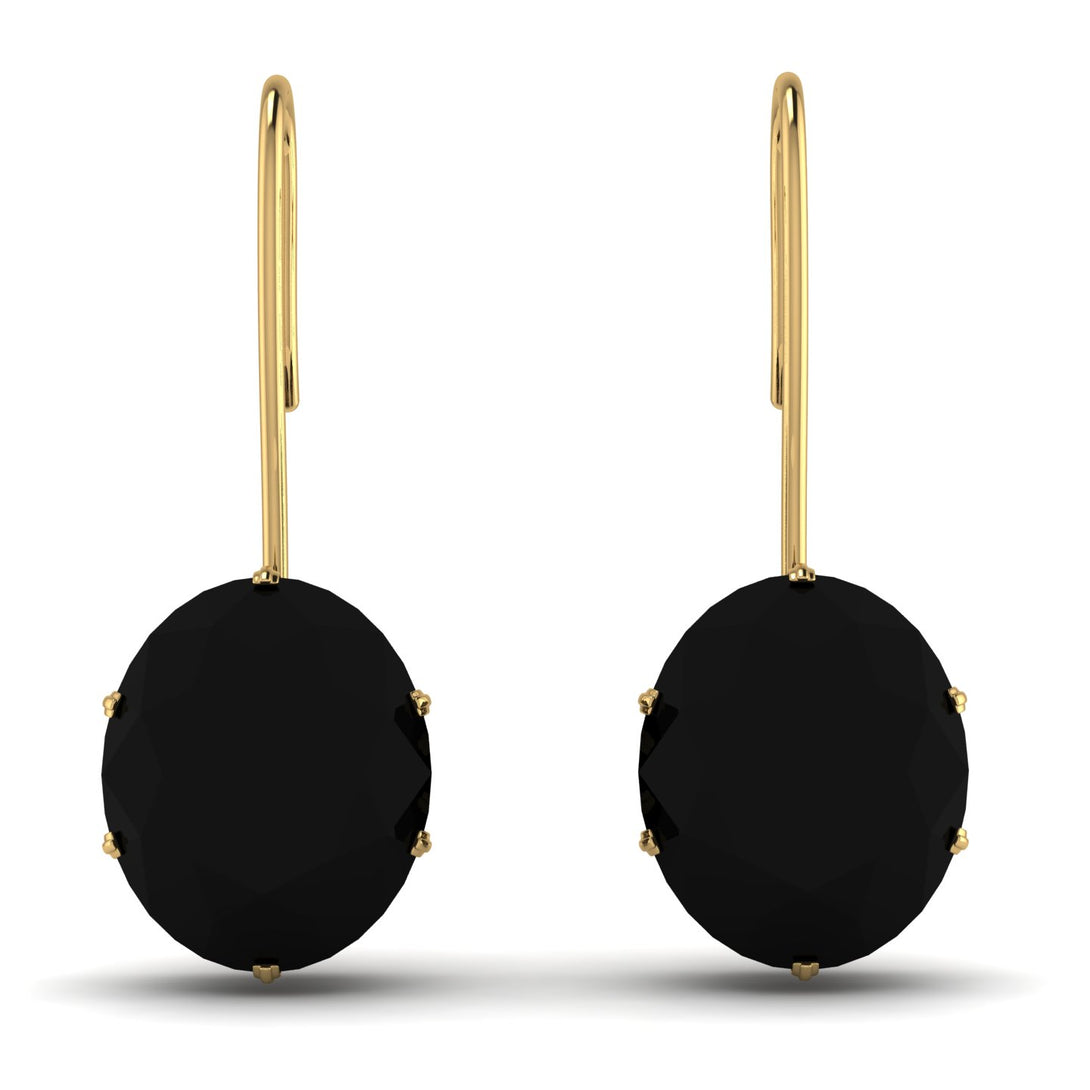 Oval Hidden Halo Black Diamond Earrings - Gemma No. 67