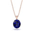Oval Sapphire Hidden Halo Necklace - Gemma No. 14 image 1