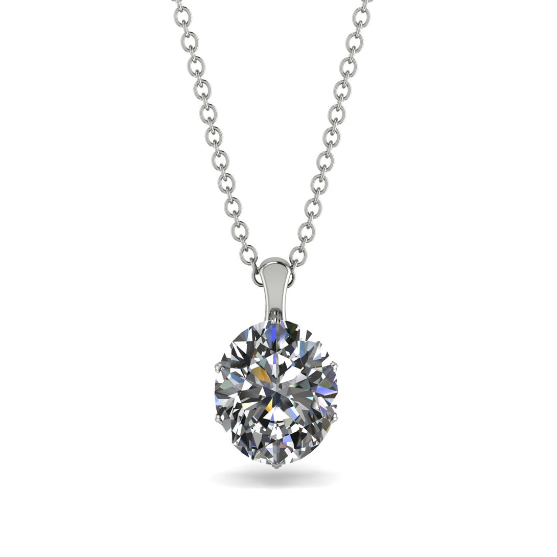 Oval Diamond Hidden Halo Necklace - Gemma No. 33