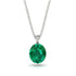 Oval Emerald Hidden Halo Necklace - Gemma No. 51 image 1