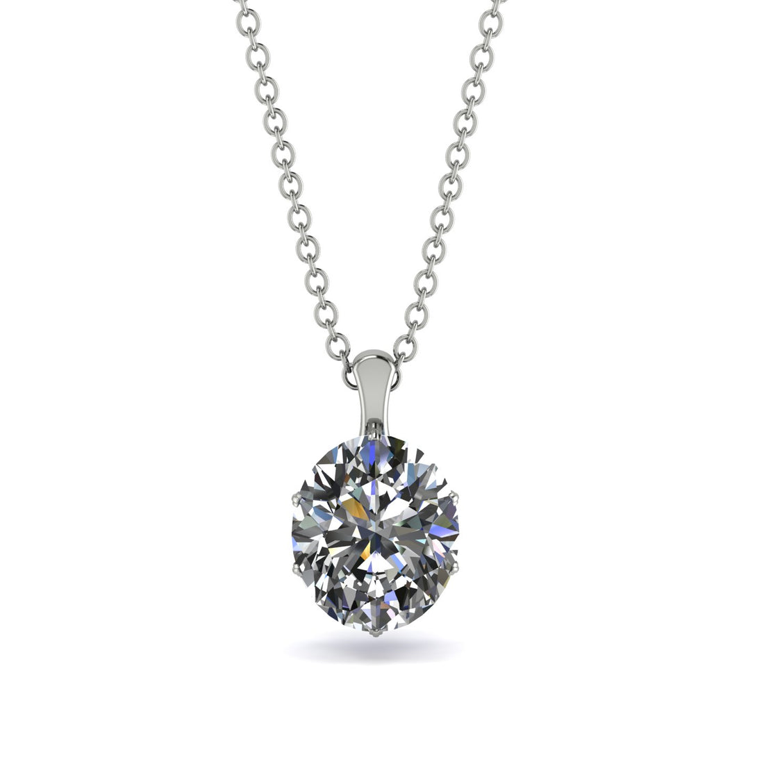 Oval Diamond Hidden Halo Necklace - Gemma No. 63