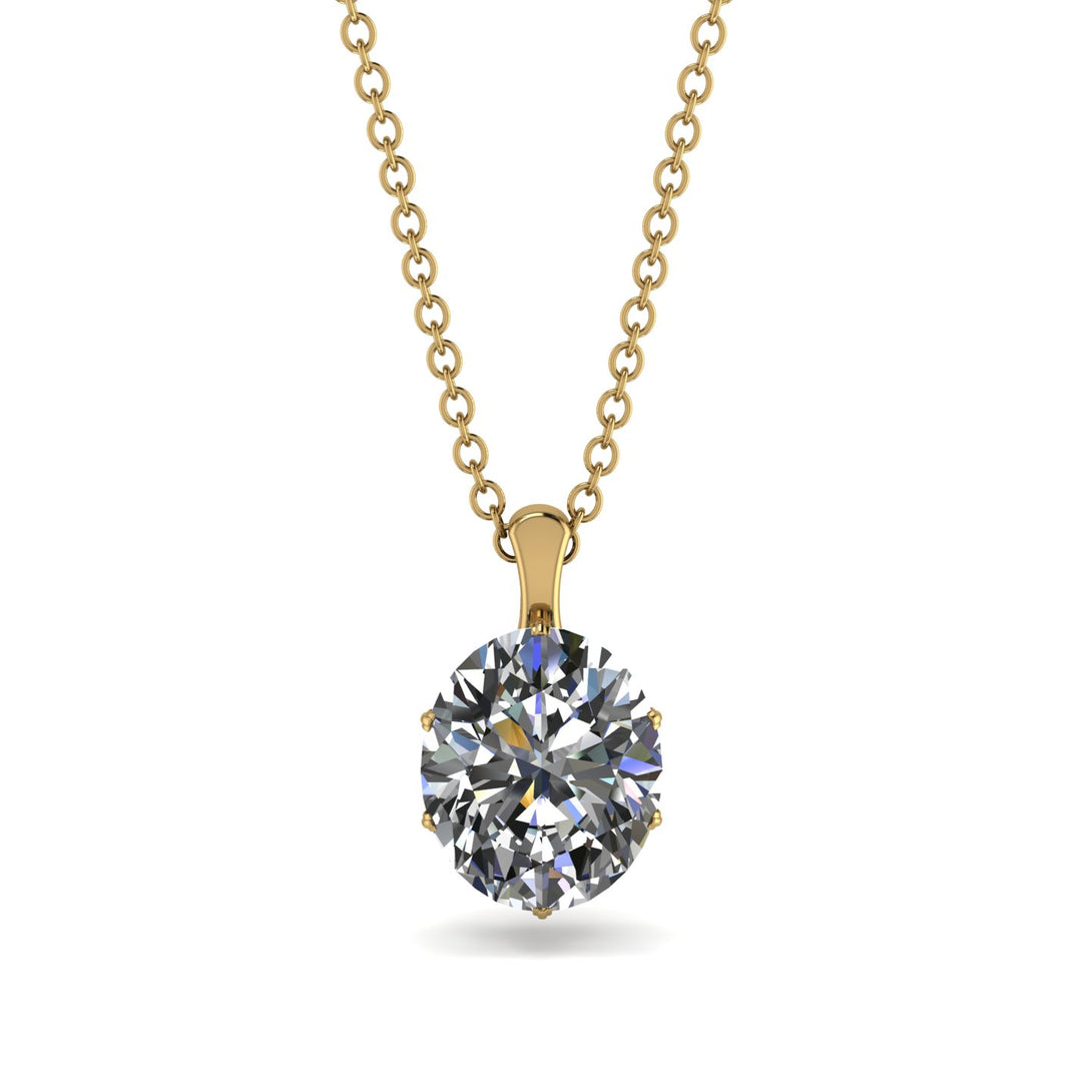 Oval Diamond Hidden Halo Necklace - Gemma No. 31