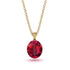 Oval Ruby Hidden Halo Necklace - Gemma No. 55 image 1