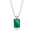 Hidden Halo Emerald Cut Emerald Necklace - Vanessa No. 50 image 1