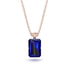 Hidden Halo Emerald Cut Sapphire Necklace - Vanessa No. 74 image 1