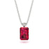 Hidden Halo Emerald Cut Ruby Necklace - Vanessa No. 12 image 1