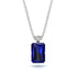 Hidden Halo Emerald Cut Sapphire Necklace - Vanessa No. 30 image 1