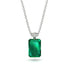 Hidden Halo Emerald Cut Emerald Necklace - Vanessa No. 51 image 1
