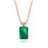 Hidden Halo Emerald Cut Emerald Necklace - Vanessa No. 4 image 1
