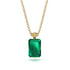 Hidden Halo Emerald Cut Emerald Necklace - Vanessa No. 19 image 1