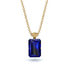 Hidden Halo Emerald Cut Sapphire Necklace - Vanessa No. 28 image 1