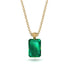 Hidden Halo Emerald Cut Emerald Necklace - Vanessa No. 34 image 1