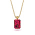 Hidden Halo Emerald Cut Ruby Necklace - Vanessa No. 70 image 1