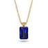 Hidden Halo Emerald Cut Sapphire Necklace - Vanessa No. 73 image 1