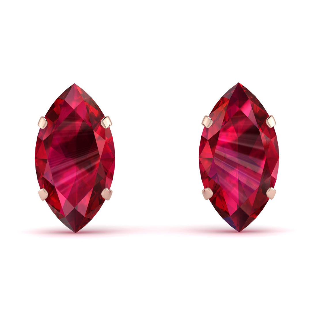 Hidden Halo Marquise Ruby Earrings - Journey No. 11
