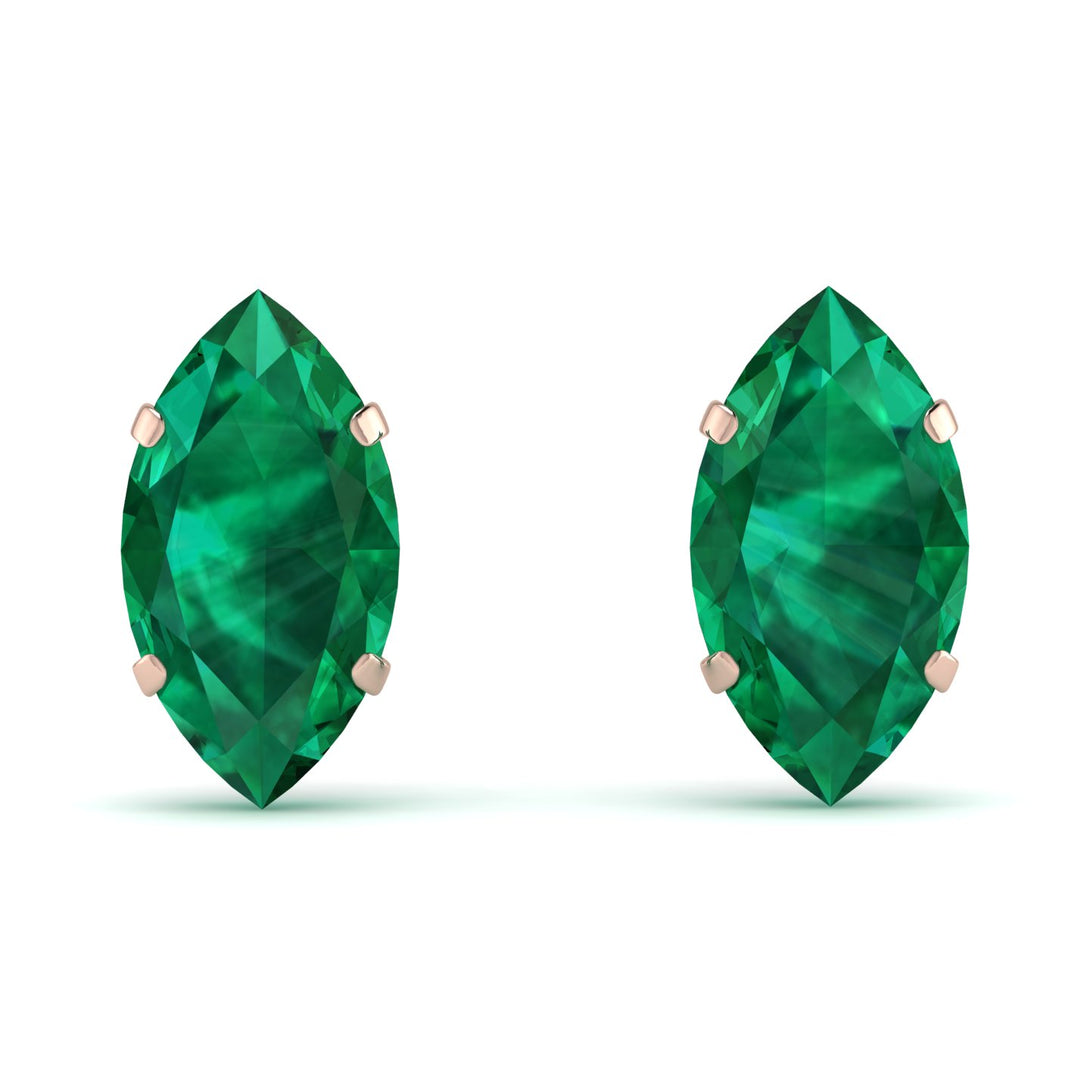 Hidden Halo Marquise Emerald Earrings - Journey No. 50