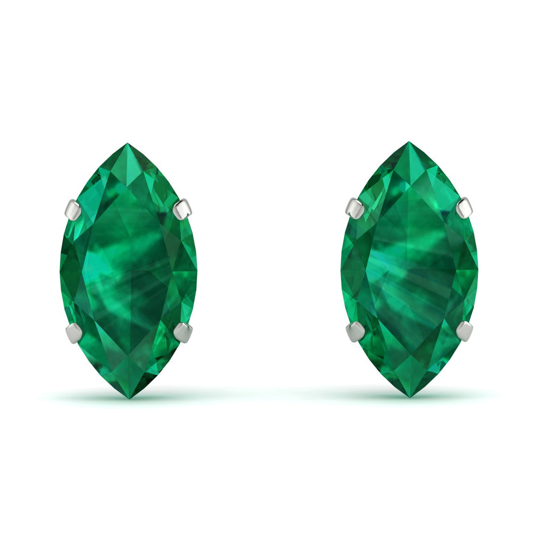 Hidden Halo Marquise Emerald Earrings - Journey No. 6