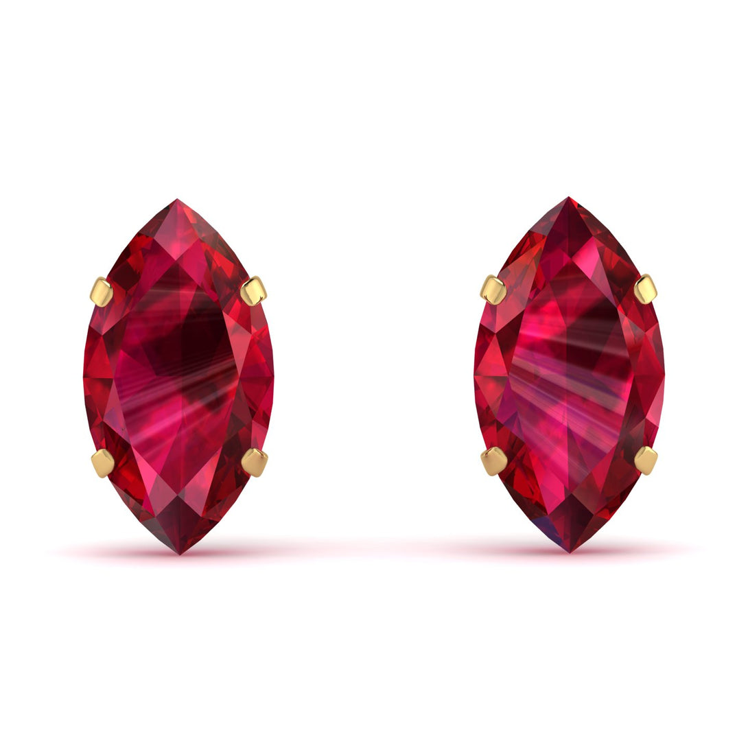 Hidden Halo Marquise Ruby Earrings - Journey No. 55