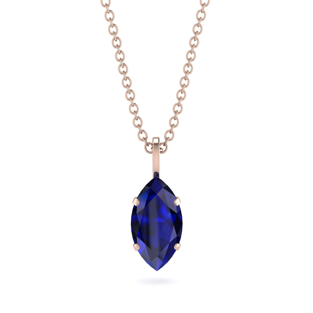 Hidden Halo Marquise Sapphire Necklace - Journey No. 14