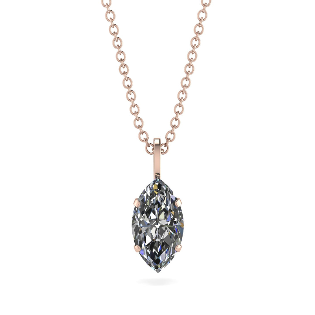 Hidden Halo Marquise Diamond Necklace - Journey No. 32