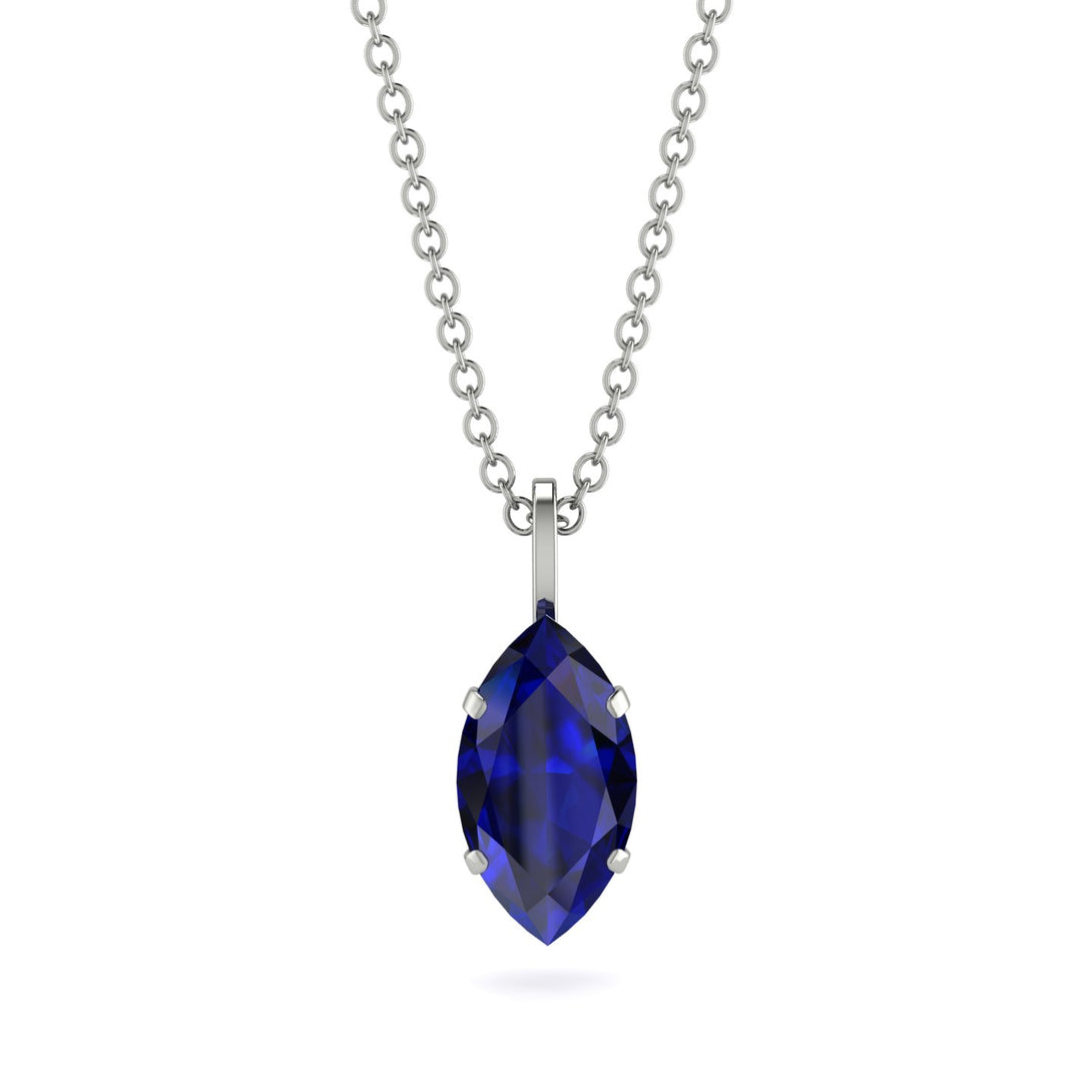 Hidden Halo Marquise Sapphire Necklace - Journey No. 15
