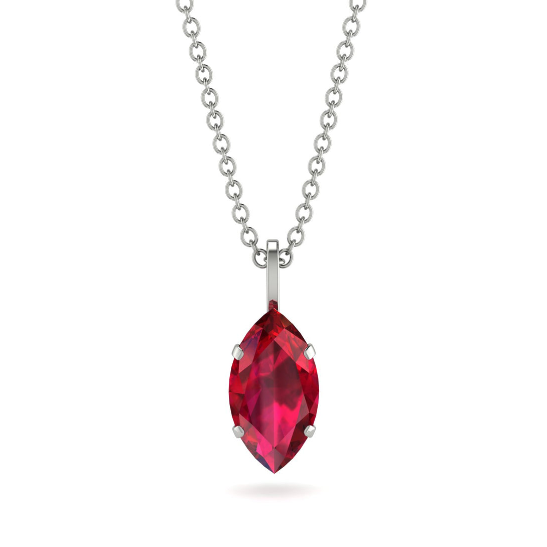 Hidden Halo Marquise Ruby Necklace - Journey No. 27