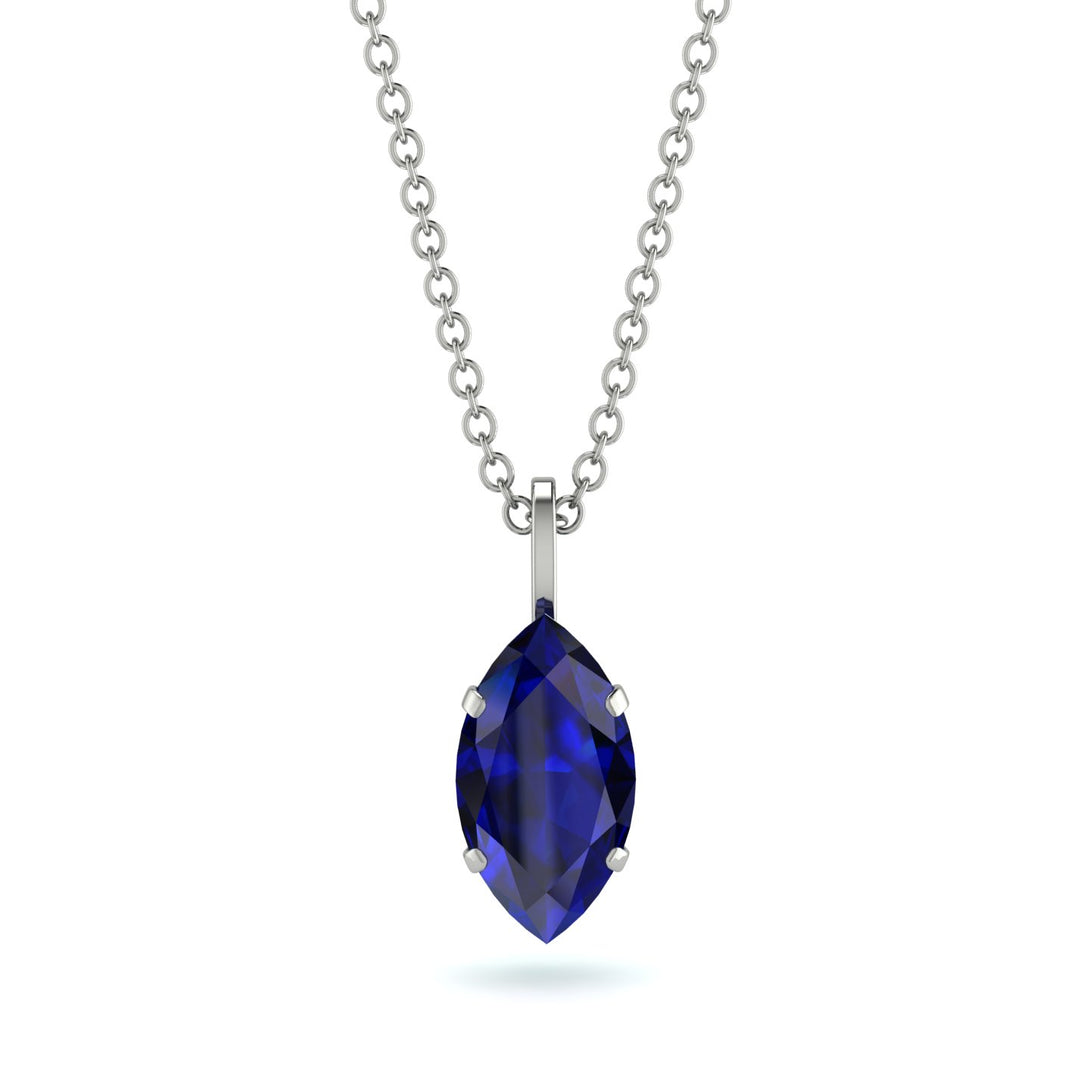 Hidden Halo Marquise Sapphire Necklace - Journey No. 30