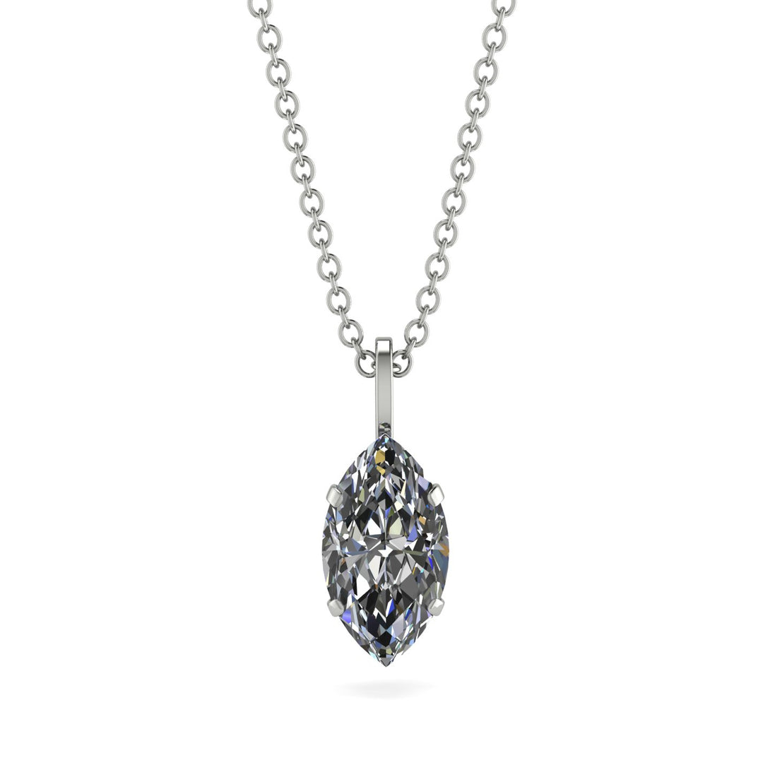 Hidden Halo Marquise Diamond Necklace - Journey No. 33