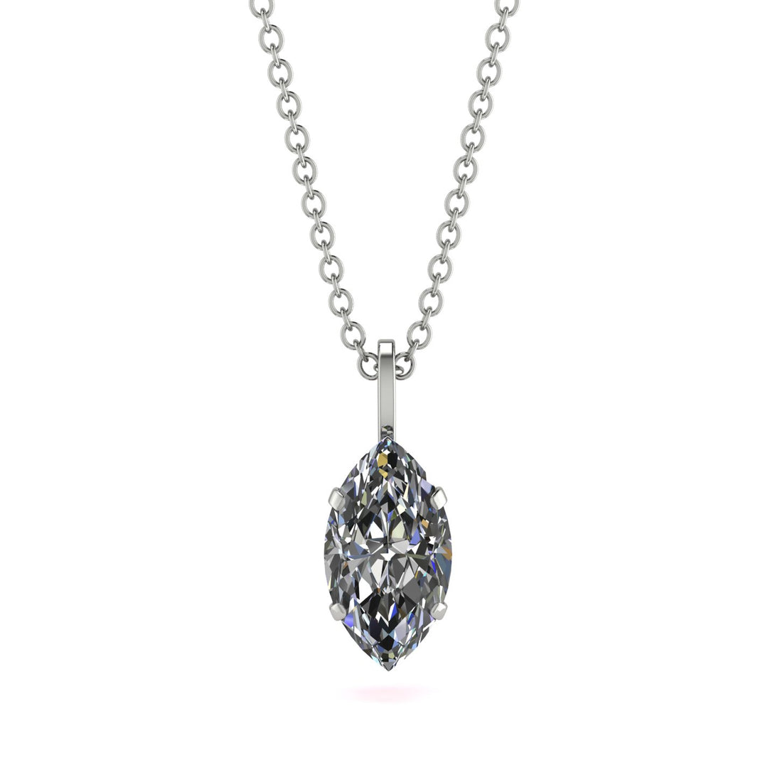 Hidden Halo Marquise Diamond Necklace - Journey No. 48