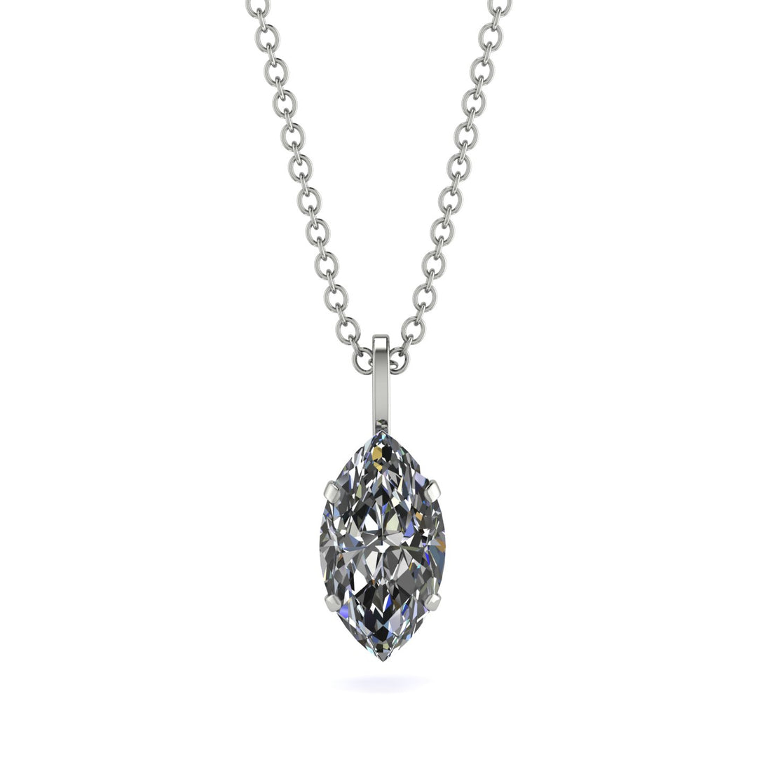 Hidden Halo Marquise Diamond Necklace - Journey No. 63