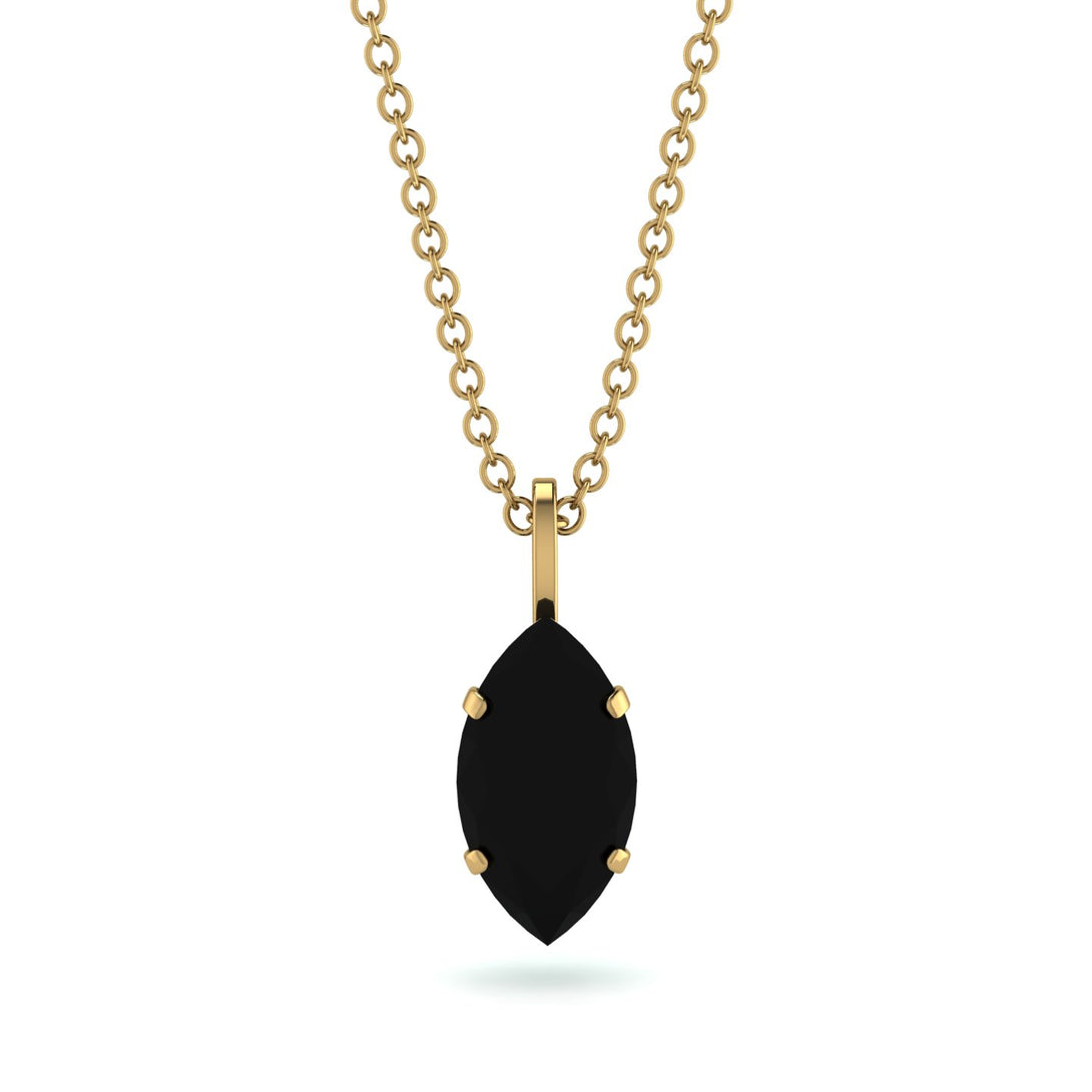 Hidden Halo Marquise Black Diamond Necklace - Journey No. 22